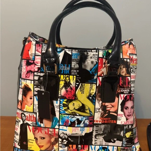 Colorful Magazine Print Women's Bag - Picture 2 of 7